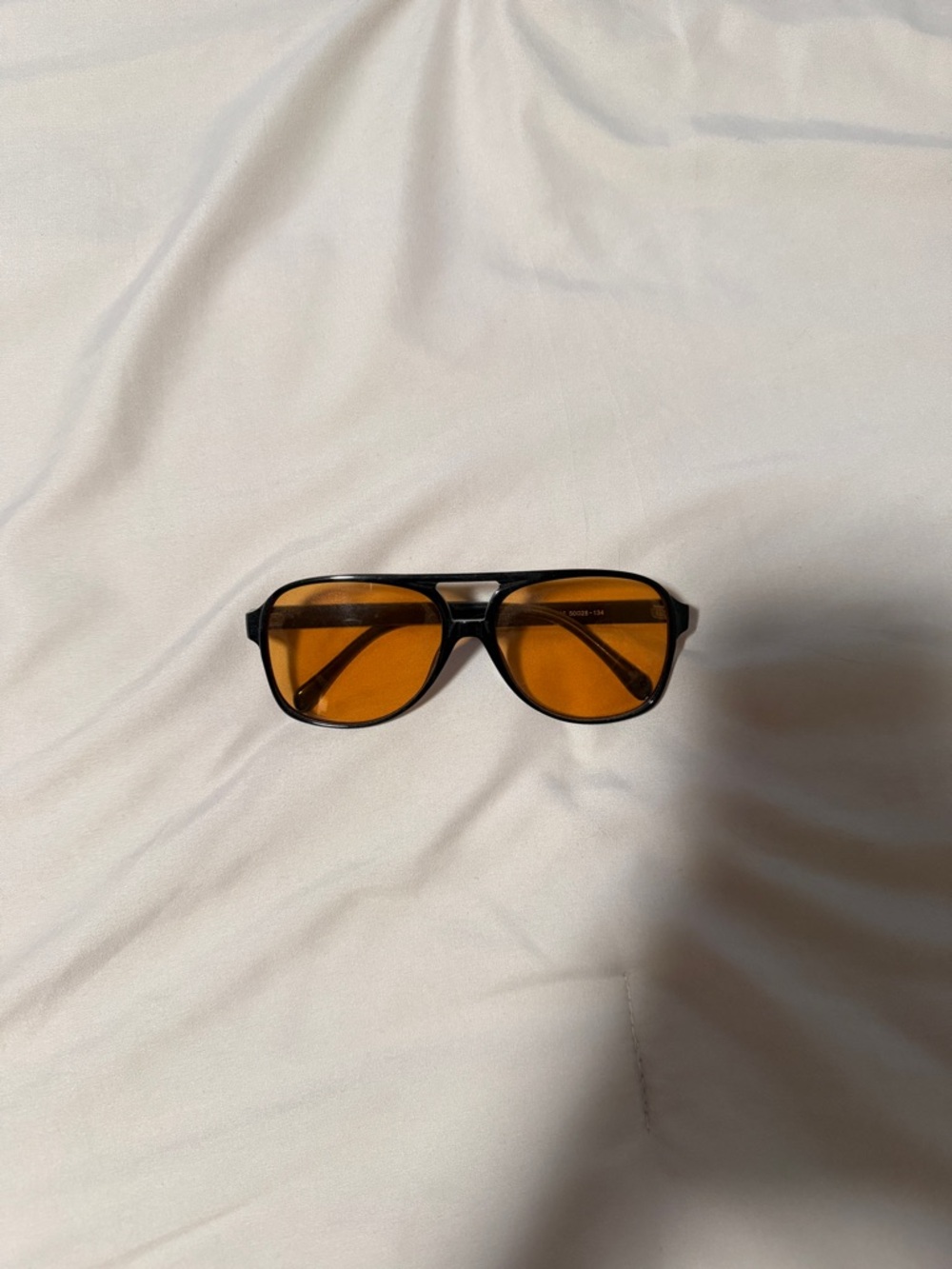 Retro Amber Lens Aviator-Style Sunglasses